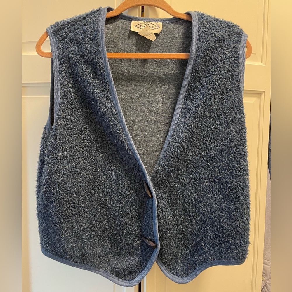 DWSF Vintage Blue Fuzzy Vest